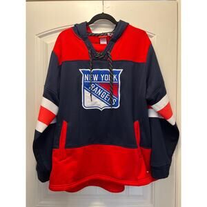 Reebok Men’s Face Off Collection NHL NY Rangers Sports Sweatshirt Sz XL Blue Red